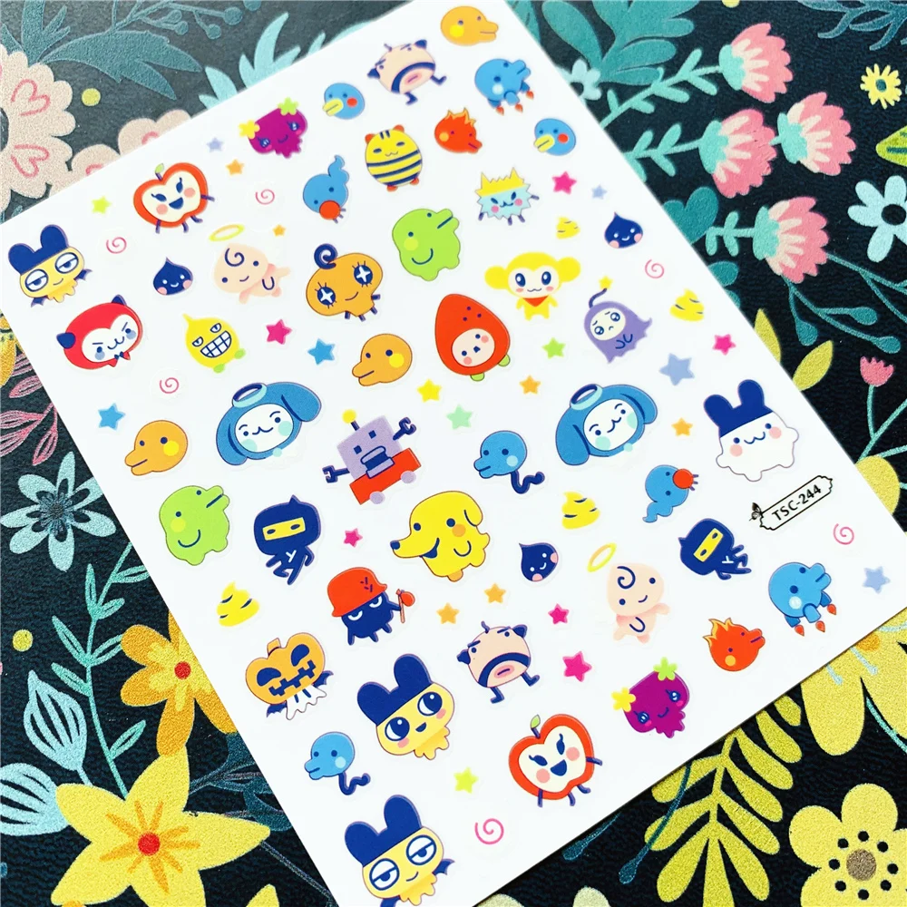 Newest TSC-498 Cartoon clown series 3d nail art stickers decal template diy nail tool decoration