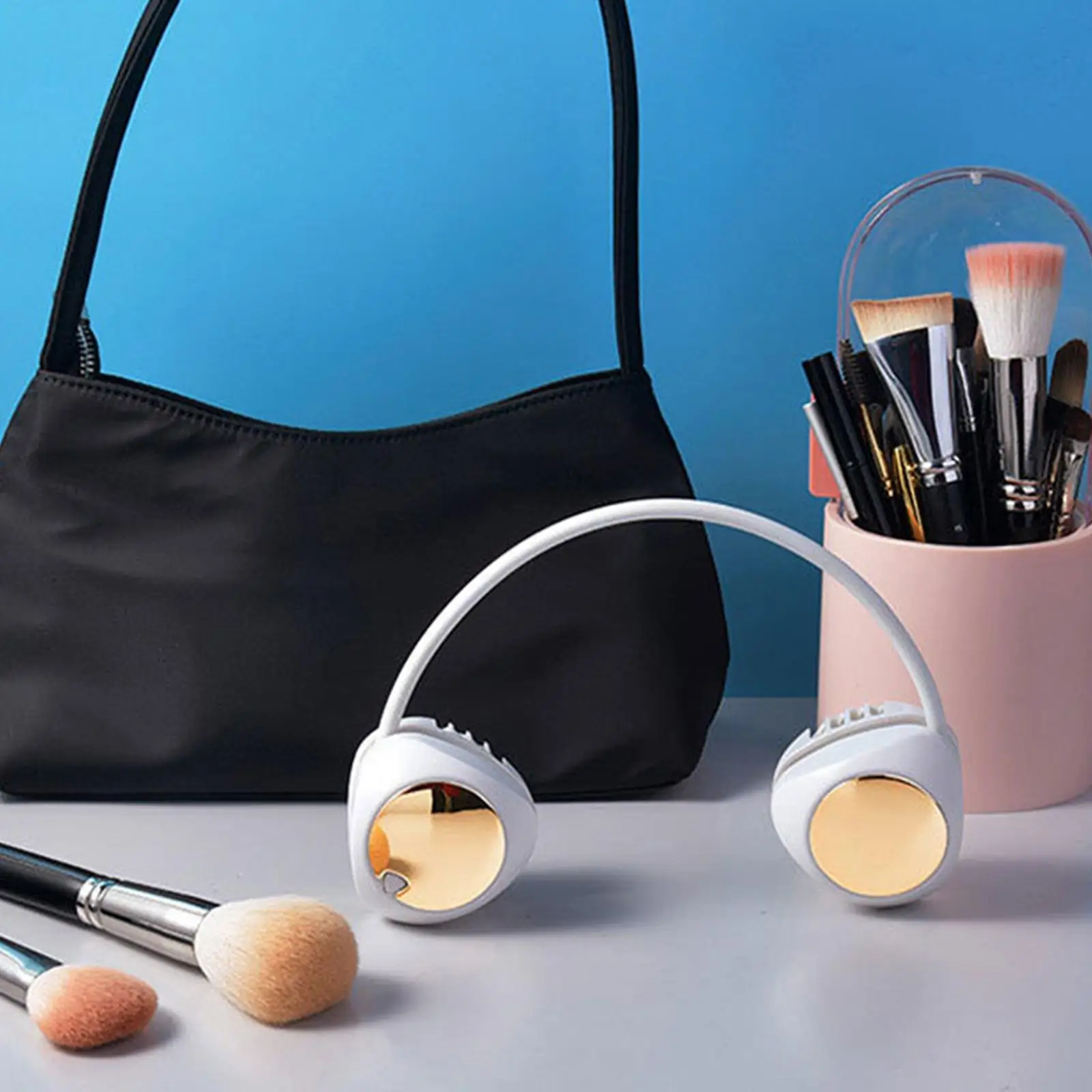 Necklace Fan Cooling Personal Fan USB Folding Air Conditioner Neck Hanging Fan for Sport Office Outdoor Sports Travel