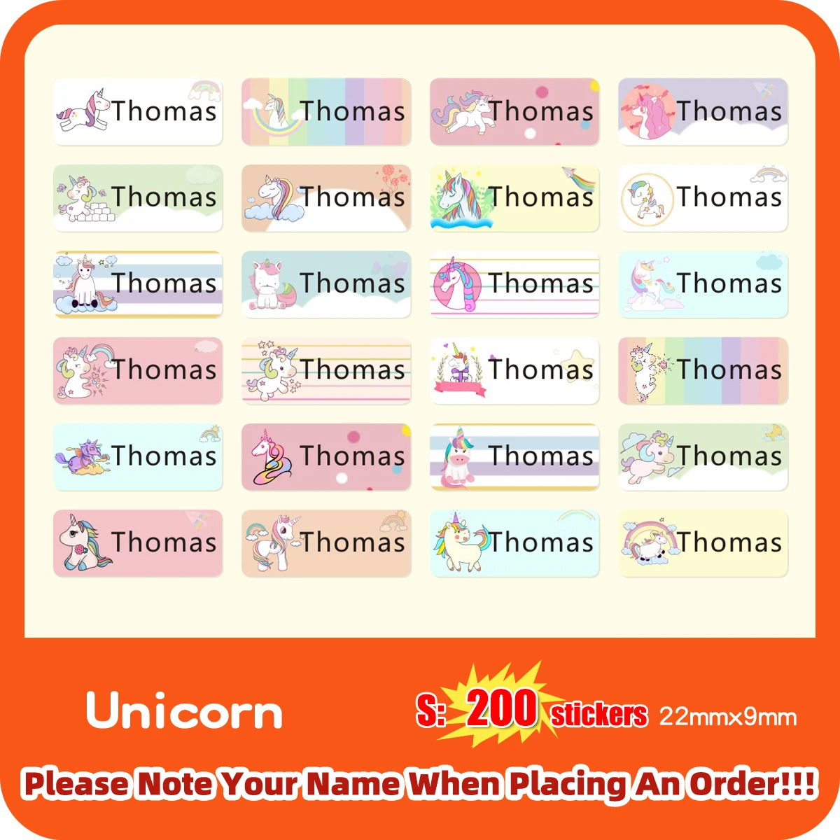 Variant: Unicorn 200stickers