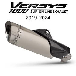 Motorcycle Exhaust Slip On Line Modify Stainless Escape Moto Mid Tube R1 Muffler For Kawasaki Versys 1000 VERSYS1000 2019-2024