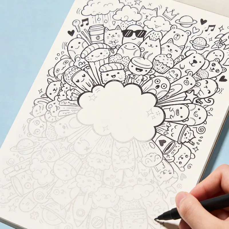 A High-definition Line Draft Coloring Book, An Adult Decompression Hand Drawn Graffiti Book, 24 Pages of High-definition Paper