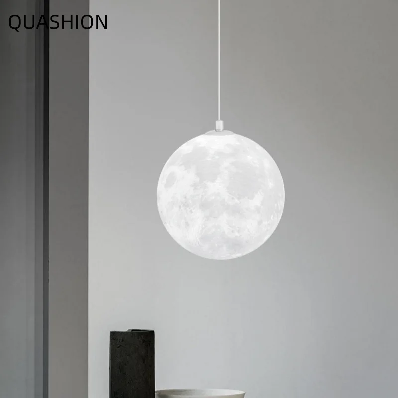 ムーンペンダントライトモダンな-led-球形天井吊り下げライトホームベッドルームリビングルームレストランカフェ装飾シャンデリア