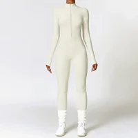 Autumn Winter Sporty Jumpsuit Women Sportswear Long Sleeve Zipper Warm Gym Fitness Overall Yoga Workout Clothes One Piece Outfit - Image 4