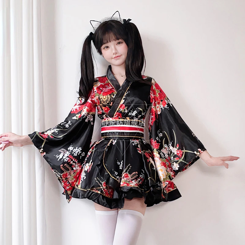 

Japanese formal cosplay clothing, traditional kimono, summer warm wind printed improved bathrobe kimono, women's suit JUPAOPAO