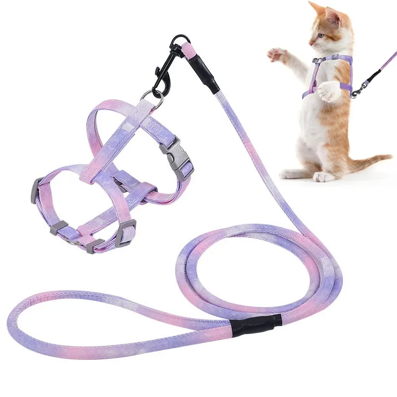 Adjustable Cat Harness and Leash Set Pet Dog Cat Vest For Small Medium Large Dogs Rope Set Pug Outdoor Walking Lead