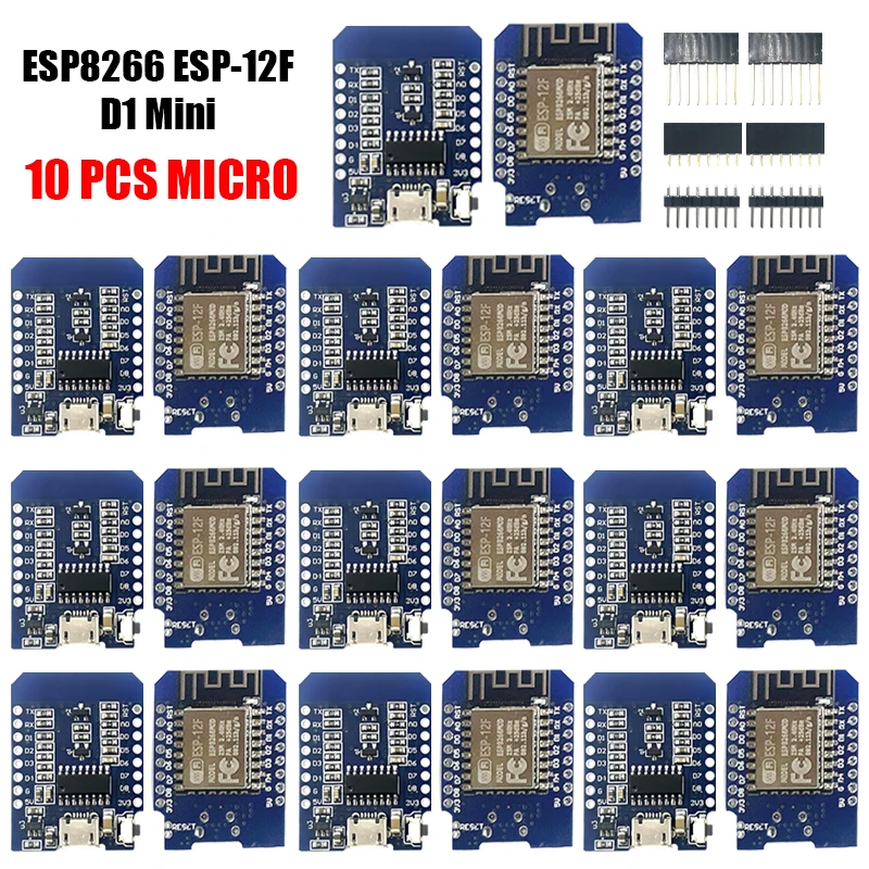 XCW WeMos D1 Mini TYPE-C/Micro USB ESP8266 ESP-12F CH340G V2 Module WiFi D1 Mini carte de développement 3.3V avec broche pour Arduino