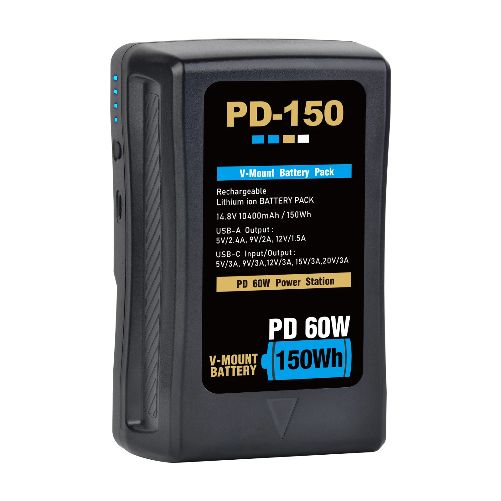 

PD150 V Mount Battery 10400mAh V-Mount V Lock BP Battery 65W PD USB-C Fast Charging For Sony Camcorder Blackmagic Aputure RED