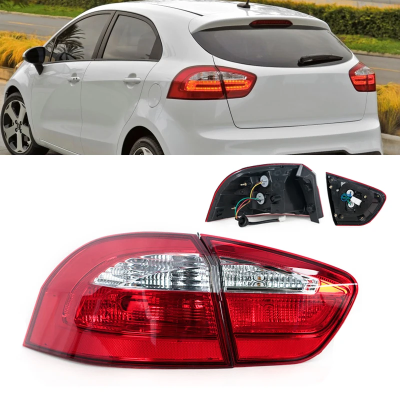 Tail Kight For KIA Rio 2012 2013 2014 Hatchback 5 Door Tail Light Rear Light Brake Lamp Turn Signal Light Outer Car Accessories