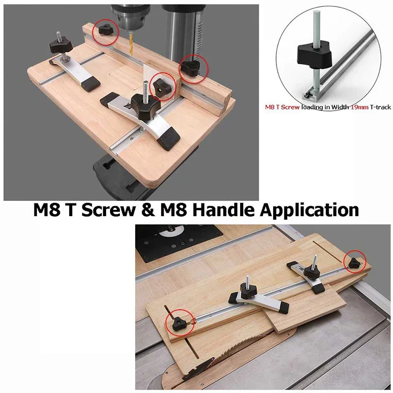 Aluminium Alloy Woodworking Sliding Groove Slot Miter Track T-Track / Track Stopper / Clamping Block for Router Table Saw Tool view 6