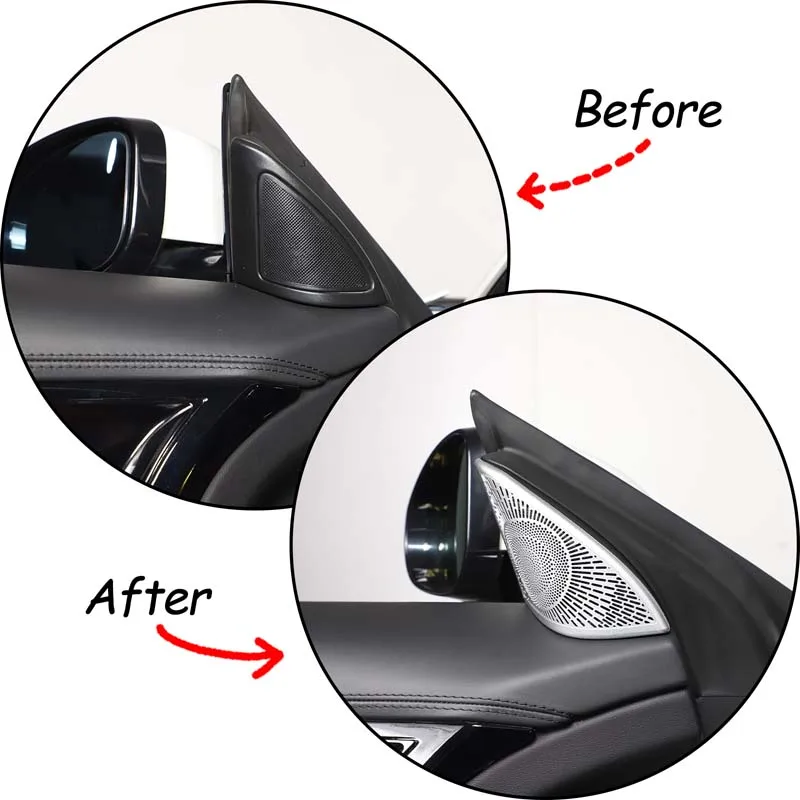 Stainless Steel Car Dashboard Audio Speaker Cover Trim For Jaguar F-TYPE 2013-2026 A Pillar Tweeter Trim Accessories 2PCS
