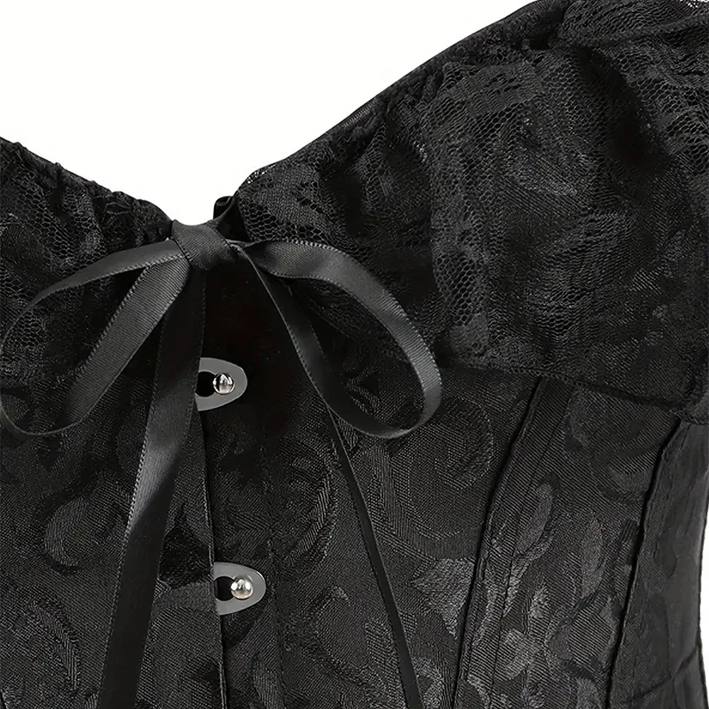 مشد هيكل السمكة، ملابس داخلية كلاسيكية من الدانتيل بكتف كلمة واحدة، سترة ضيقة للبطن والعظام 2025 جديد #3