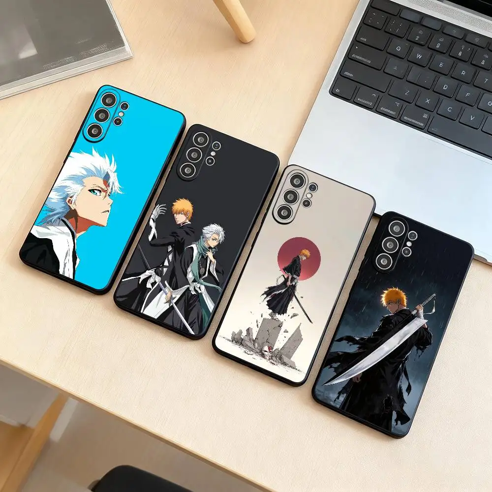 B-Bleach Ichigo Kurosaki  Phone Case For Samsung S25,S24,S21,S22,S23,S30,Ultra,S20,Plus,Fe,Soft Silicone Black Cover Gift