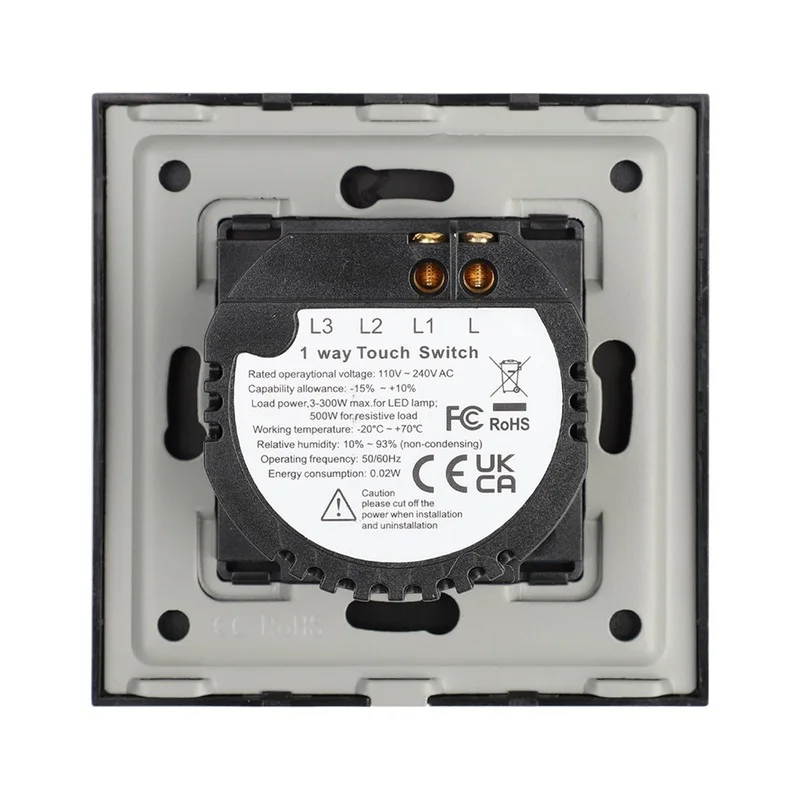 Bingoelec EU Light Switch AC100-240V Tempered Black White Crystal Glass Panel Touch Wall Light Sensor Button LED Indicator