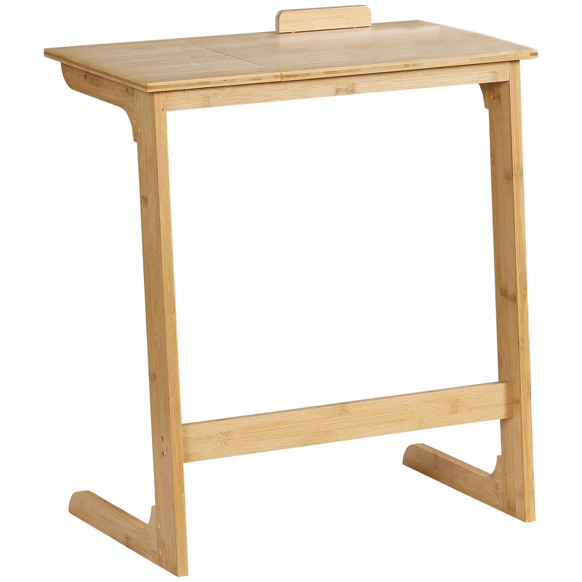 HOMCOM bamboo side table with folding counter for living room 60x33x67 cm