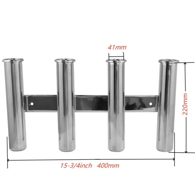 4 Tube Rod Holder Triple Marine Stainless Steel Fishing Rod Holder Wall-hung Style For Boat Yacht Accessories 4 Rod Rack