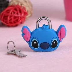 Disney Stitch Cartoon PVC Doll Lock Metal Mini Padlock Creative Cute Safety Anti-Theft Luggage Lock Children's Gift