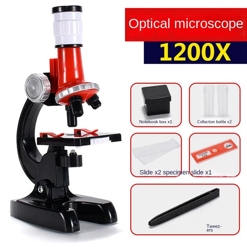 

Children's Microscope Toy 1200 Times High Definition Student Scientific Experiment Science Education Toy Set Microscopes Gift