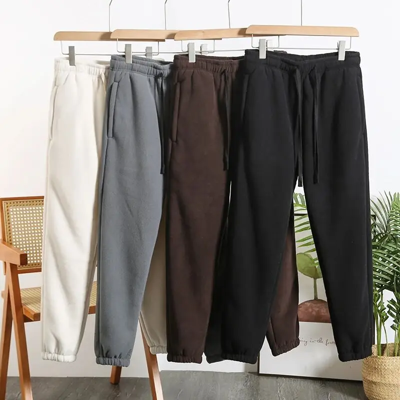 

Теплые зимние брюки на молнии из кораллового флиса, ветрозащитные, повседневные, свободного кроя, со средней посадкой, модные