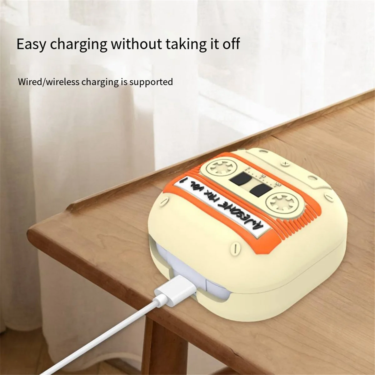 Suitable Galaxy Buds FE/Live/Pro/2 Bluetooth Headphone Protective Cover Cartoon Retro Tape