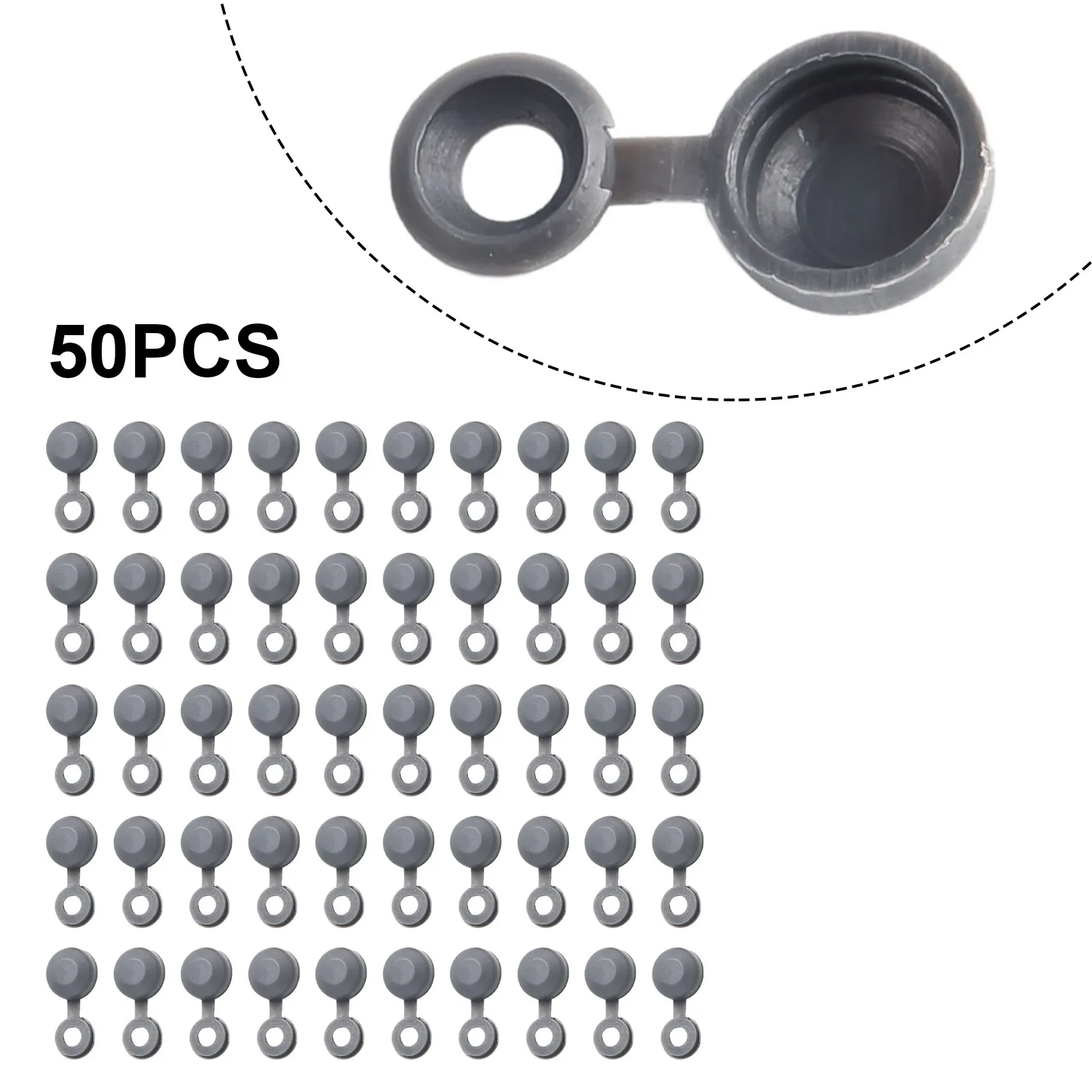 50pcs Hinged Screw Cover Hinged Screw Cover 4mm Fold Cover Gray Hinged High Quality New Style Practical To Use