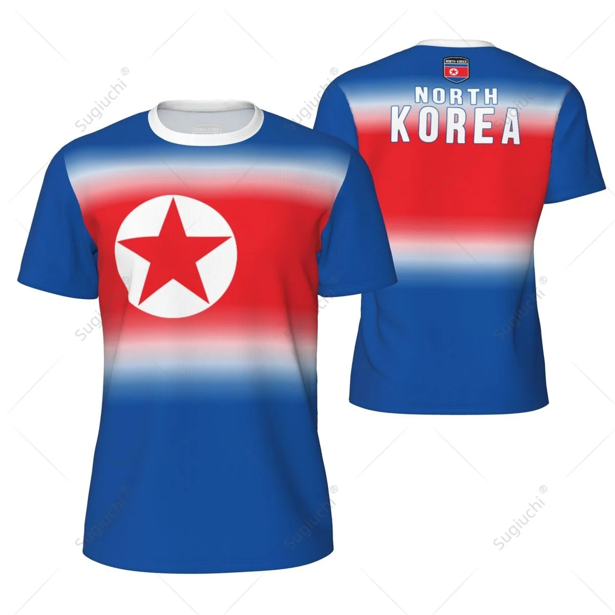 Sports Mesh T-shirt North Korea Flag For Running Bike Soccer Tennis Football Fitness Tees 3D Printed Custom