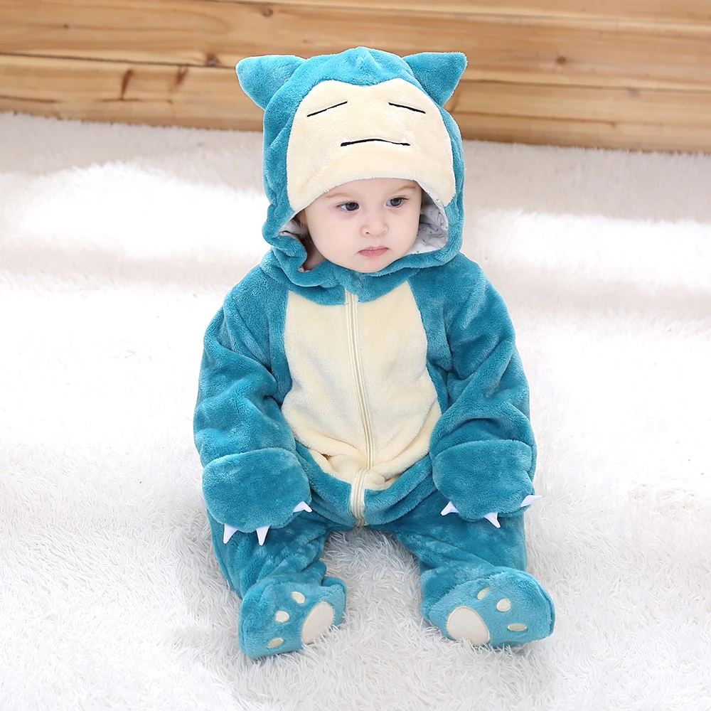 Anime Baby Romper Cute Warm Onesie Newborn Boy Girl Clothes Flannel Soft Pajama Halloween Jumpsuit Kawaii Toddler Outfit