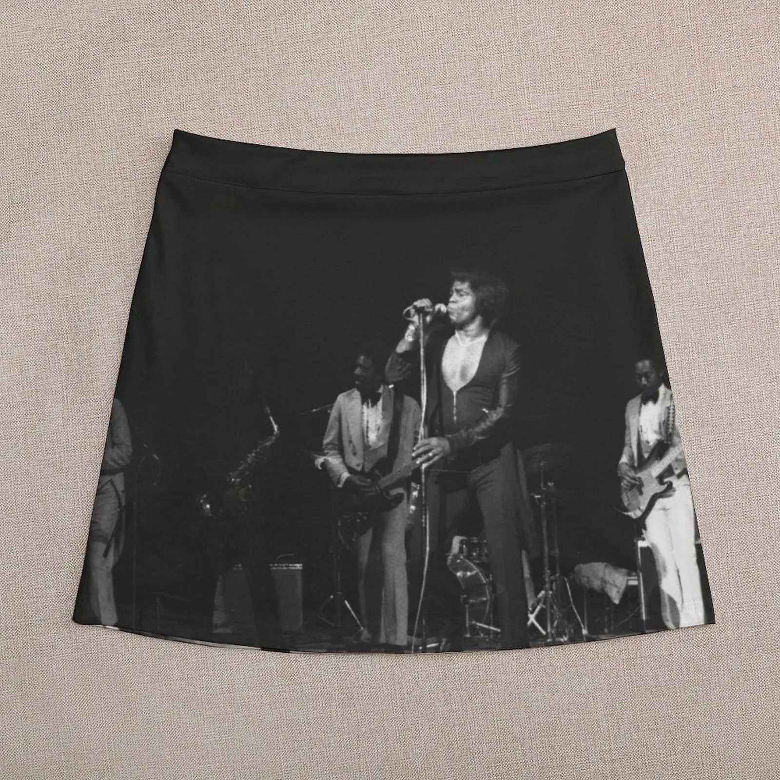 James Brown BW Photograph Mini Skirt elegant social women's skirts Korean skirts Korean clothing