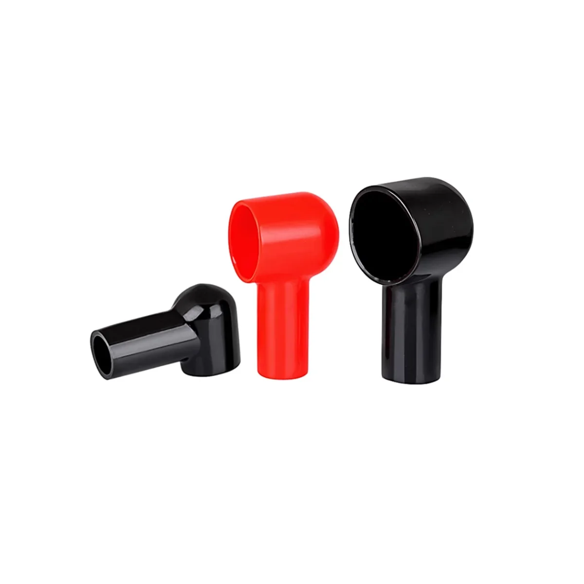 Black Red Rubber Protective Cap For Battery Pile Head Pipe Type Battery Positive And Negative Pole Insulation Plastic Sleeve