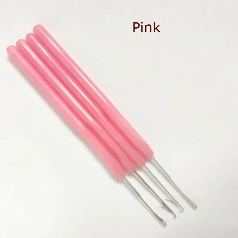 100PCS Plastic Handle Hook Needle  Loop Pulling Needle Hair Extension Tools for Micro Ring Hair Extension