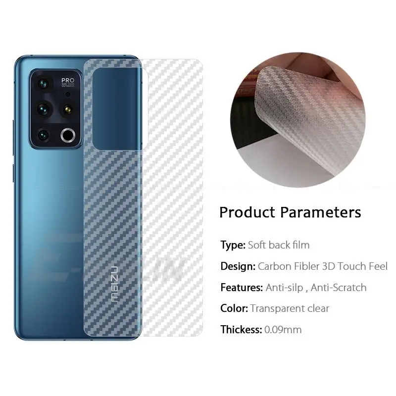 5pcs 3D Carbon Fiber Rear Screen Protector For Realme GT5 GT3 GT Master Neo 3 3T 2 2T GT2 Pro 5 SE Back Cover Film Not Glass