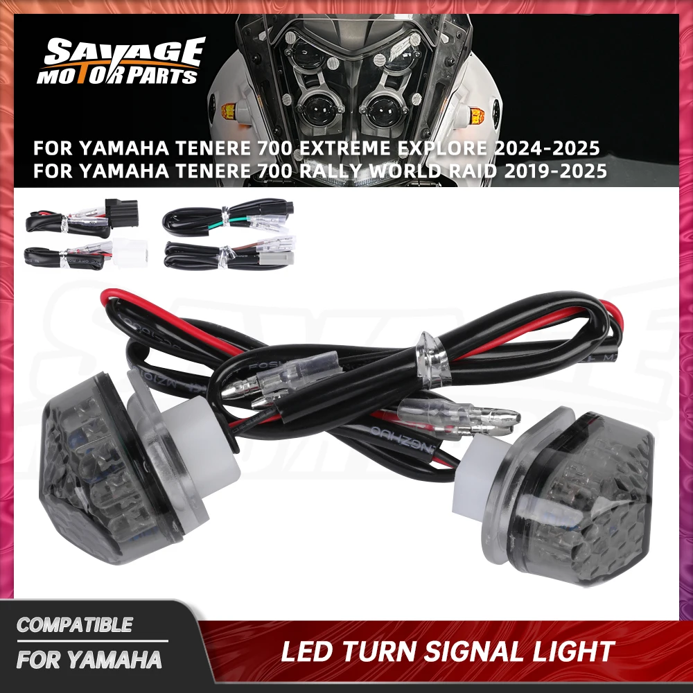 T700 2025 Smoke LED Turn Signal Light For Yamaha Tenere 700 Rally World Raid Explore 2019 Flush Mount Indicator Blinker Flasher