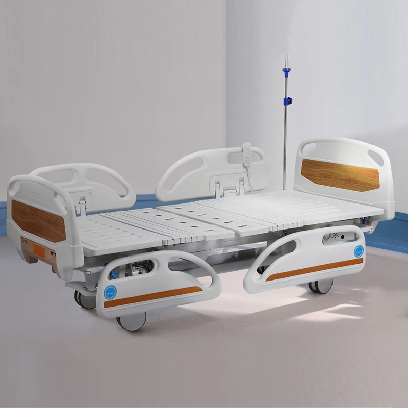 

Hospital Supplies Hospital Five Function Electric Medical Bed Use Bed Cover and With Side Brake