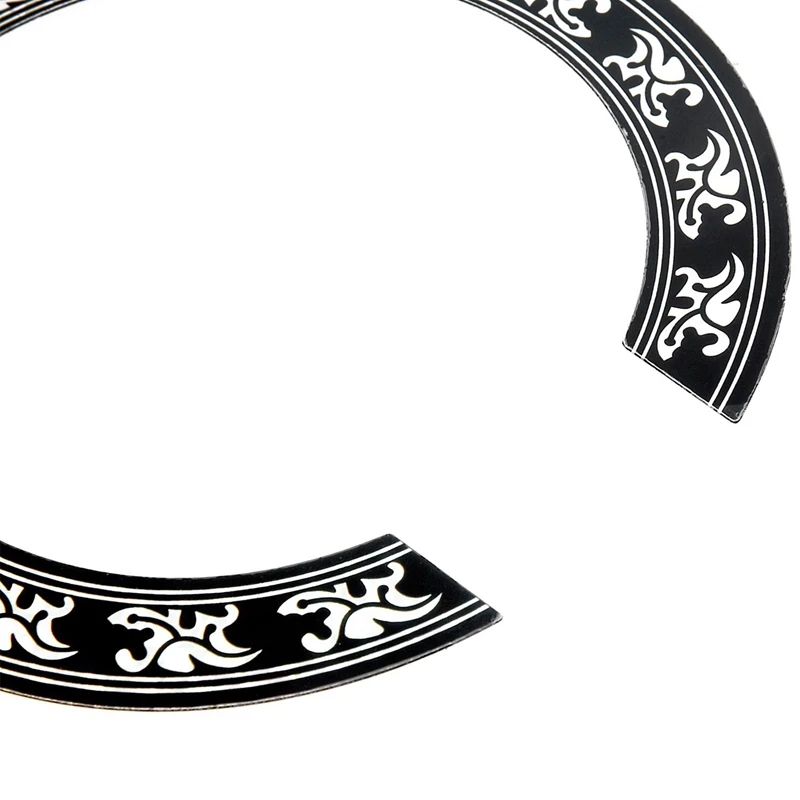 3X ملصق لاصق وردي بفتحة صوت لأجزاء الجيتار الصوتي الكلاسيكي أسود + فضي