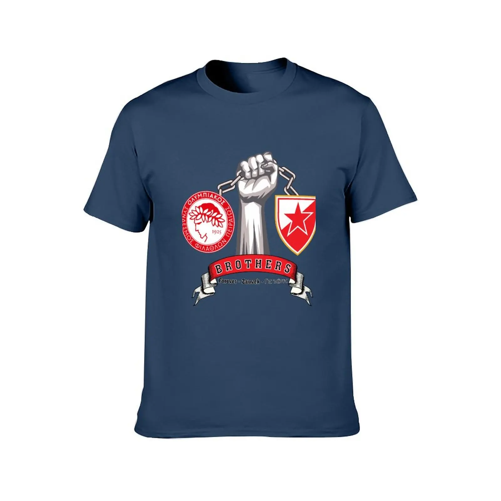 Olimpiakos - Red Star Brothers T-Shirt t shirt for man anime t shirts oversize cotton t shirts man 100% T-Shirt