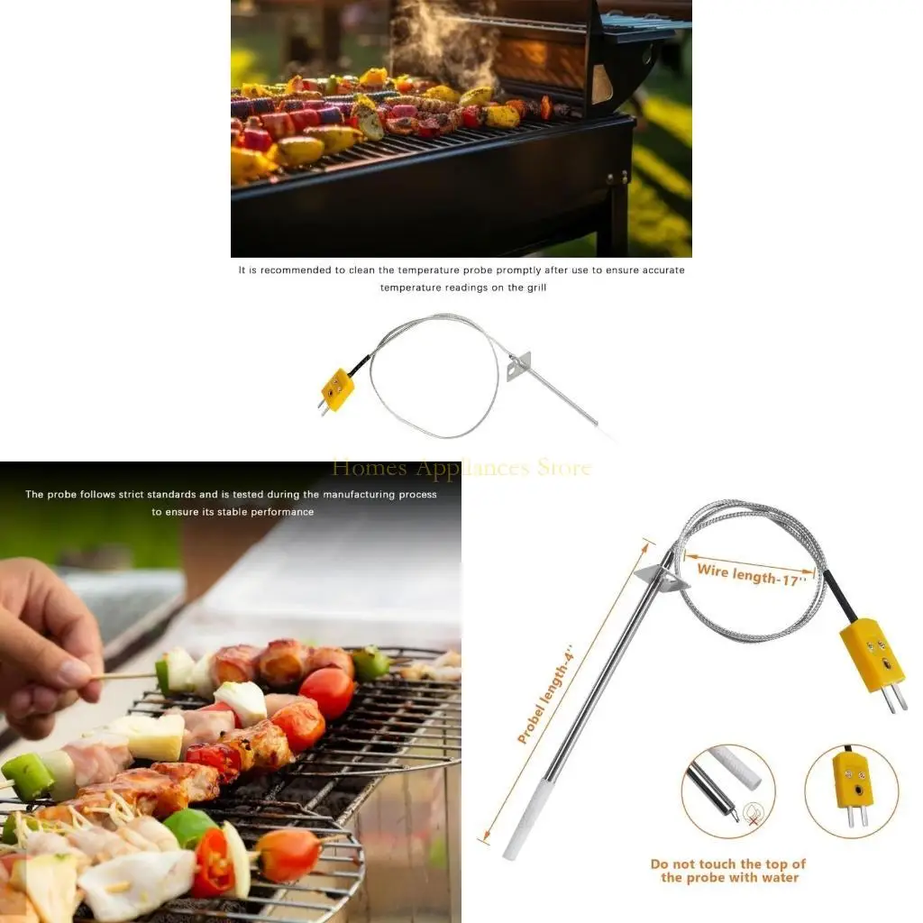D0AB 교체 온도 프로브 키트 그릴 온도 측정 부품 560 1050 그릴의 금속 온도 센서