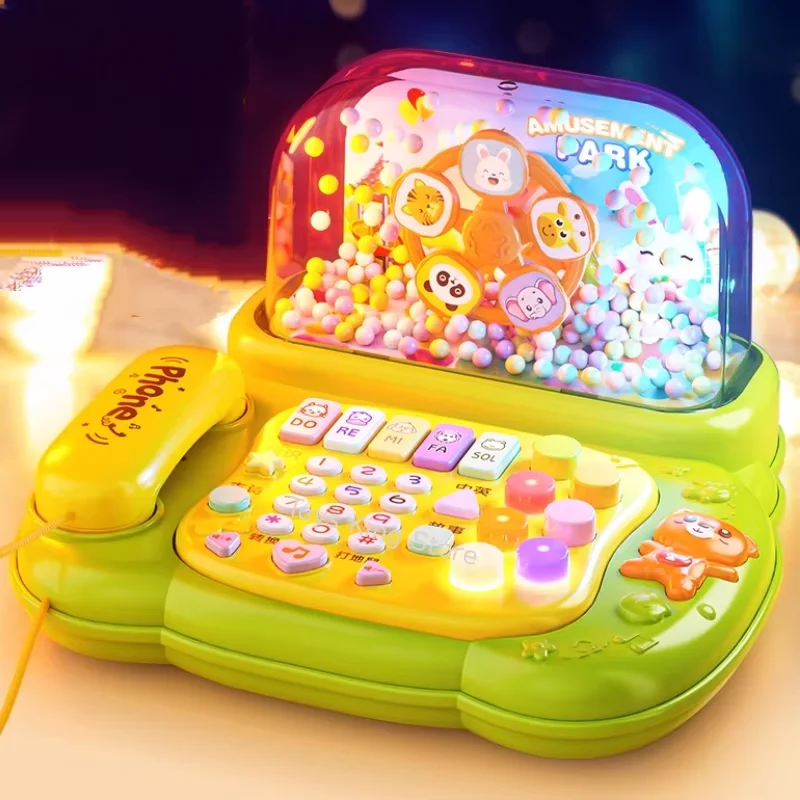 シミュレーション電話おもちゃ-スノーフレーク-音楽-ライト-ストーリーマシン-ベビーモバイルフォン-多機能-子供教育-クリスマスギフト