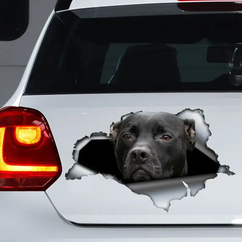 Black Pitbull car decal, Pitbull magnet, black Pitbull car sticker, dog decal