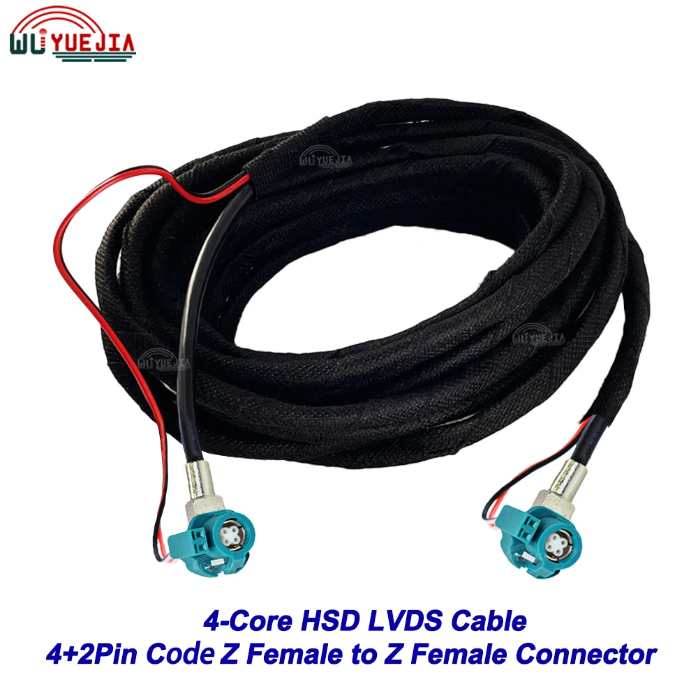 

Universal 4+2 Pin Code Z Female Jack Right Angle Connector HSD LVDS Cable High Speed Data 535 4-Core Transmission Harness Wire