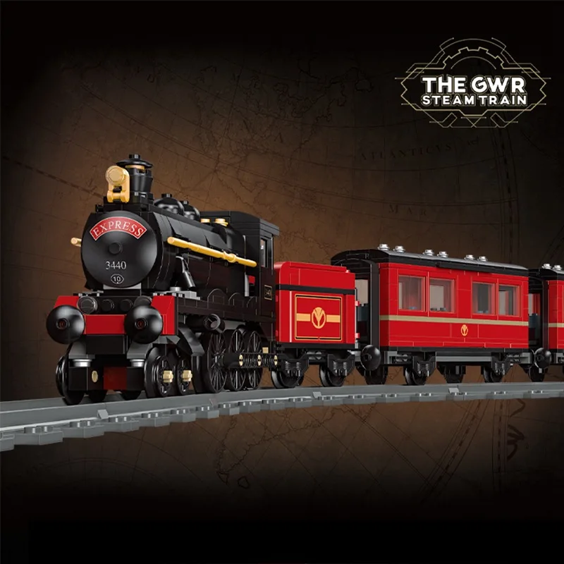 JIESTAR 59002 GWR Steam Train Model DIY Toys Building Blocks Railway Transportation Series Gift For Boys 789Pcs