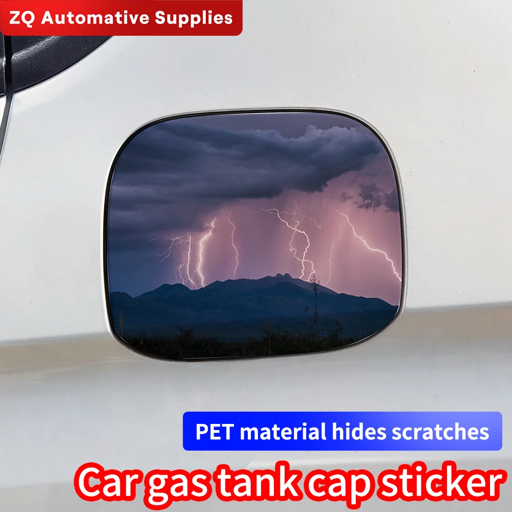 Lucu Lightning stiker mobil bahan bakar tangki tutup stiker dekorasi penutup Trim tahan air tabir surya vinil Decal aksesoris