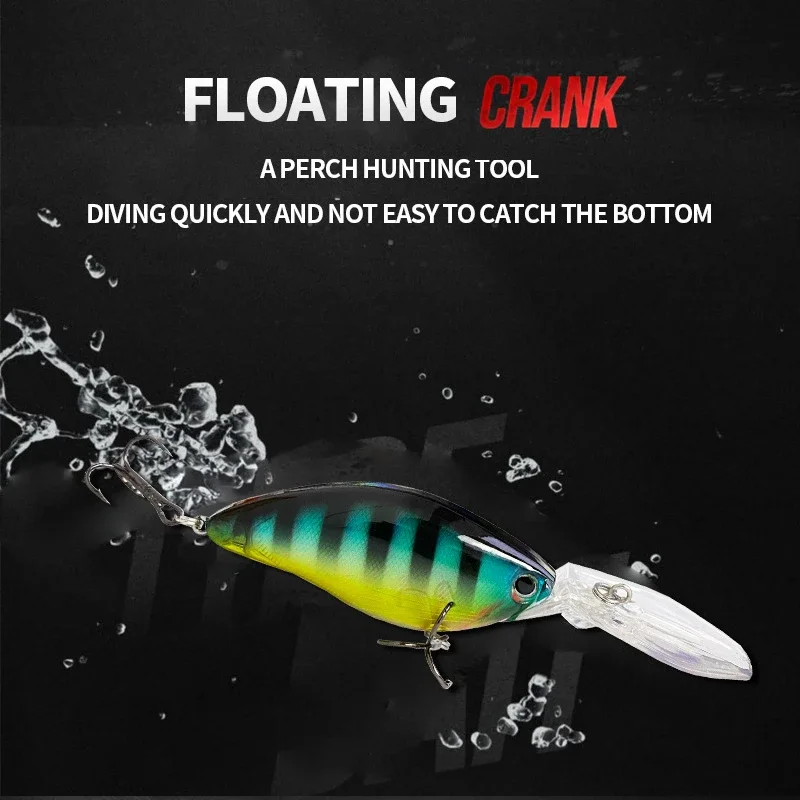 70mm 18g Deep Diving Crankbaits Fishing Lures Floating Wobbler for Sea Bass Pike Swimbait Artificial Hard Bait Pesca Equipment image 3