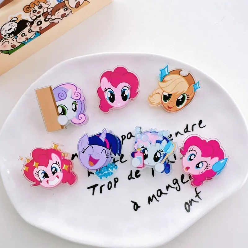 My Little Pony Acryl Binder Clip PP Clips Anime Afdichting Houder Fluttershy Applejack Planner Office Decor Studenten Briefpapier