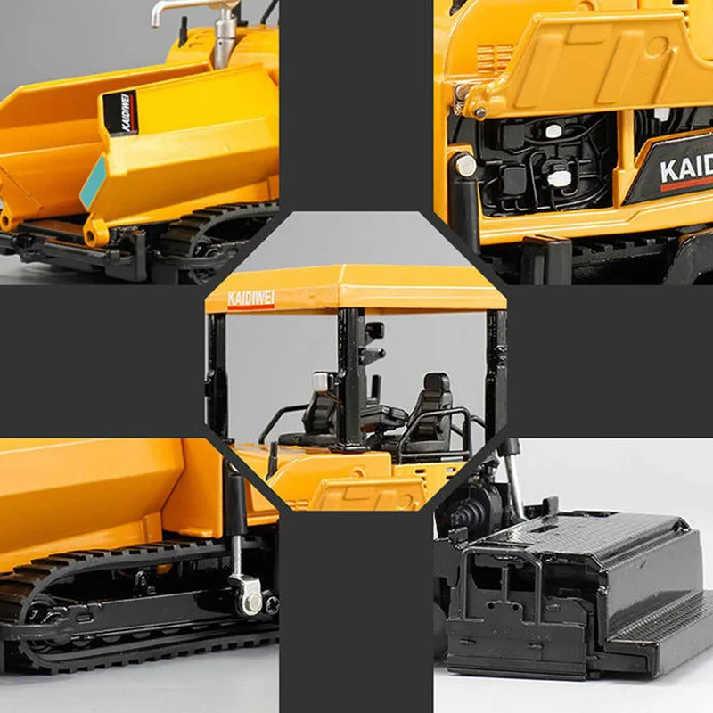 Alloy Diecast Paver Machine Paving Asphalt Highway Construction Truck 1:40 Engineering Vehicle Model Dekoracja Zabawki dla dzieci, żółty