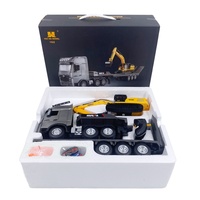 Huina New 1522 Alloy Engineering Vehicle Simulation Flat Plate Transport Vehicle Combination Excavator Truck Transport Vehicle
