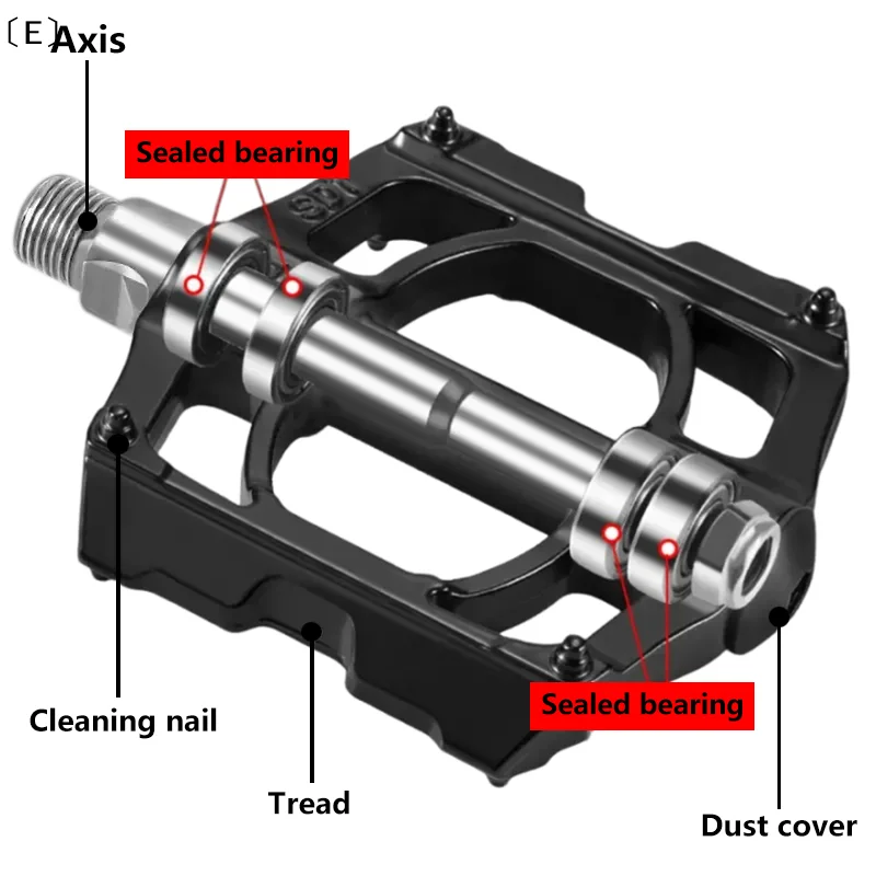 〔E〕Rutschfestes Mountainbike-Pedal Aluminiumlegierung Gedichtetes Lager Pedal Fahrradpedale Universal Fahrrad Rennrad Zubehör Fahrrad