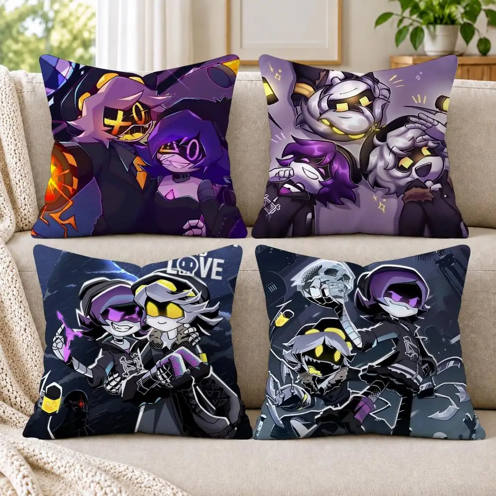 M-Murder D-Drones Cushion Cover Short Plush Double-Sided Printing Sofa Bedroom Pillow Case Aesthetic Home Decor