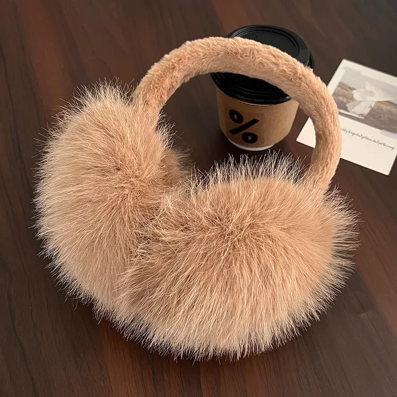 1 قطعة غطاء للأذنين بلون للجنسين الشتاء طوي غطاء للأذنين أفخم فو الفراء الأذن يفشل تدفئة للنساء والرجال غطاء حماية الأذن #5