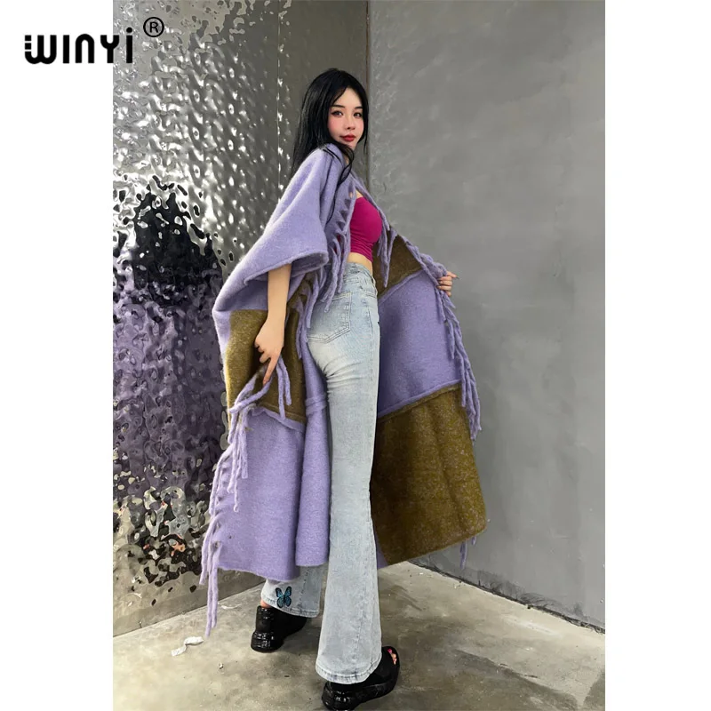 WINYI Winter cloak High Quality poncho Long OverCoat Thick Warm Female coat for women Africa coats куртка женская winter jackets