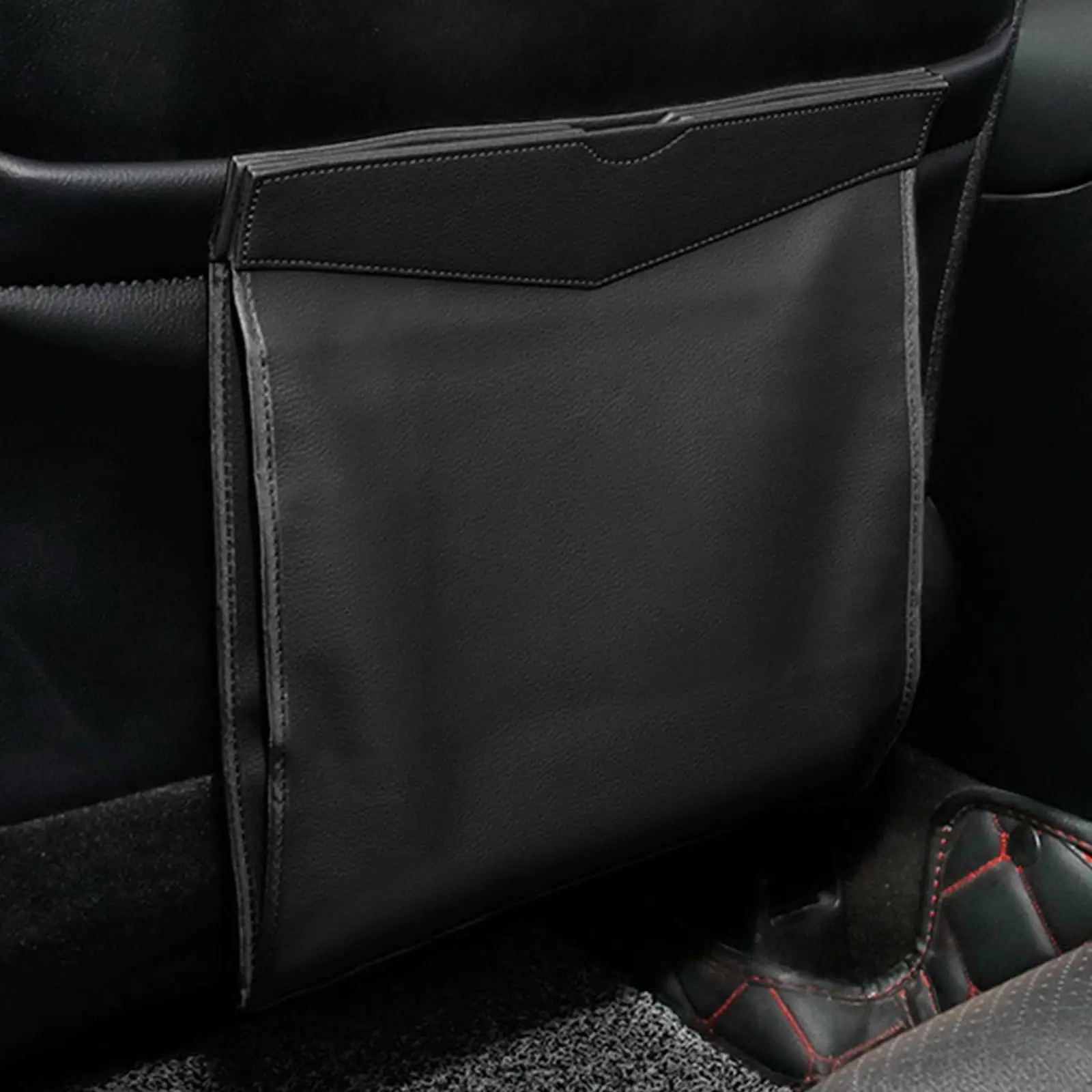 Car Artificial Leather Trash Can Car Hanging Garbage Can Bag Rear Seat Garbage