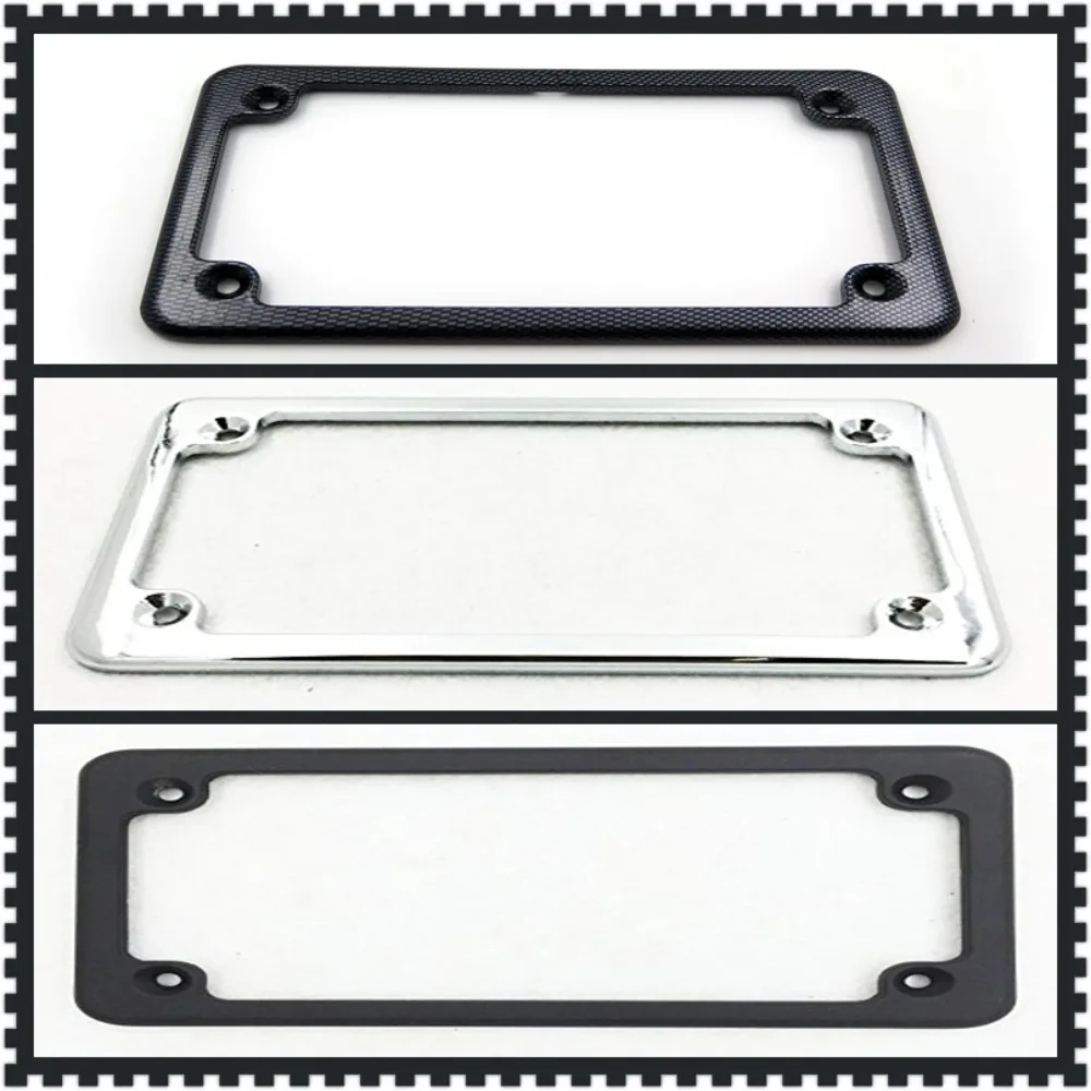 

Black Motorcycle License Plate Frame for 7" X 4" Motorcycle Plates Frame Chrome for Harley/ Honda/ Kawasaki/Suzuki Aftermarket